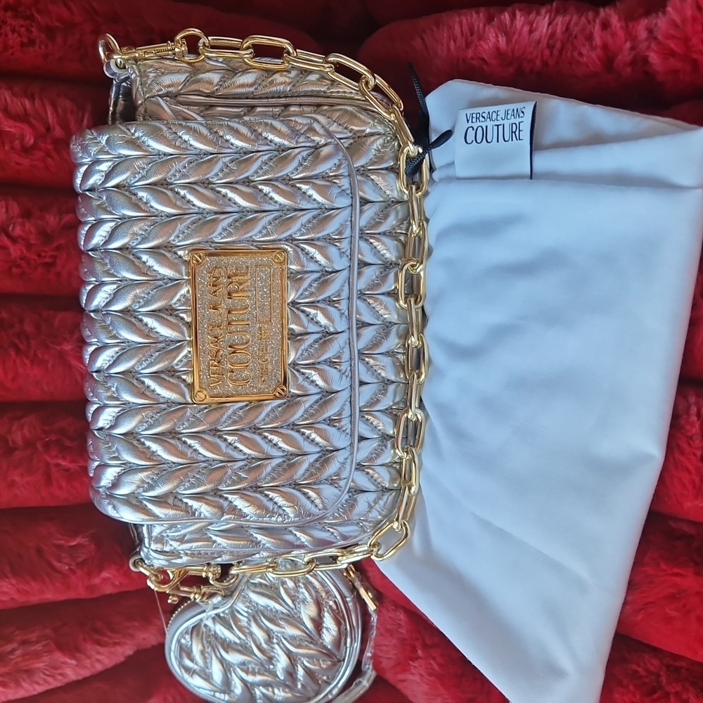 Versace Jeans Couture Silver Quilted Women's Bag - Picture 12 of 12
